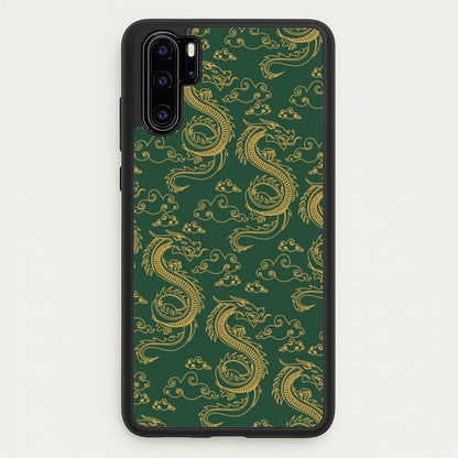 Green And Gold Dragon Pattern  - Dragon Patterns Phone Case for Huawei P30 Pro