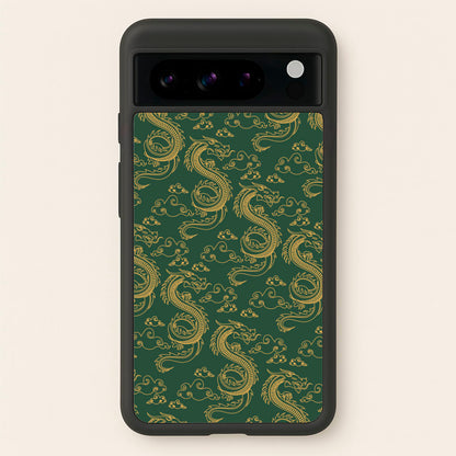 Green And Gold Dragon Pattern  - Dragon Patterns Phone Case for Google Pixel 8 Pro