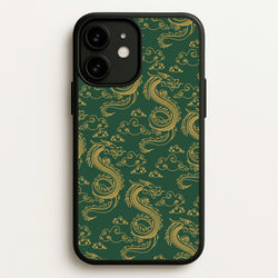 Green And Gold Dragon Pattern  - Dragon Patterns Phone Case for iPhone 11