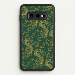 Green And Gold Dragon Pattern  - Dragon Patterns Phone Case for Galaxy S10e