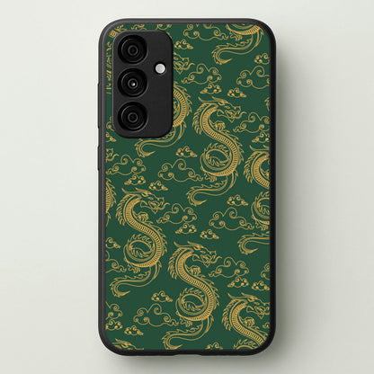 Green And Gold Dragon Pattern  - Dragon Patterns Phone Case for Galaxy A15