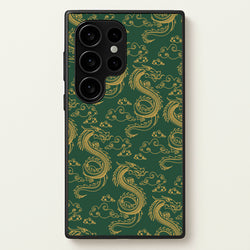 Green And Gold Dragon Pattern  - Dragon Patterns Phone Case for Galaxy S24 Ultra