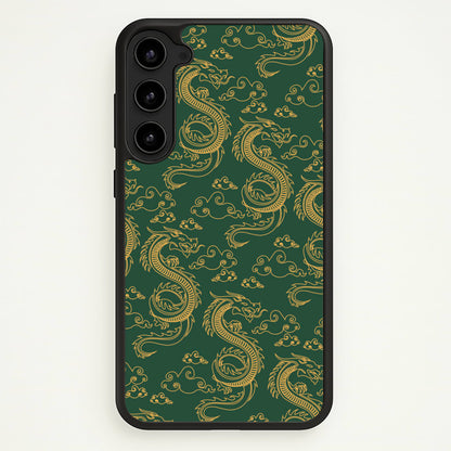 Green And Gold Dragon Pattern  - Dragon Patterns Phone Case for Galaxy S23