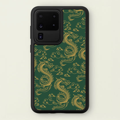 Green And Gold Dragon Pattern  - Dragon Patterns Phone Case for Galaxy S20 Ultra