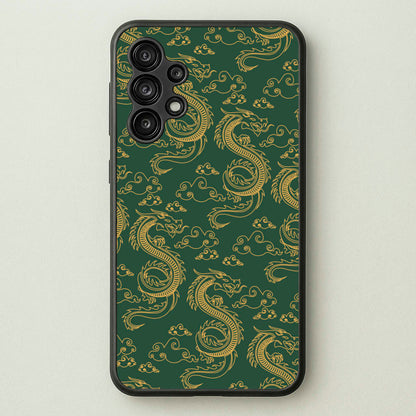 Green And Gold Dragon Pattern  - Dragon Patterns Phone Case for Galaxy A13