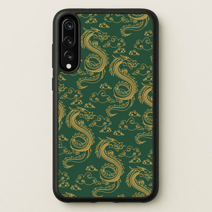 Green And Gold Dragon Pattern  - Dragon Patterns Phone Case for Huawei P20 Pro