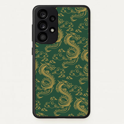 Green And Gold Dragon Pattern  - Dragon Patterns Phone Case for Galaxy A53