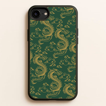 Green And Gold Dragon Pattern  - Dragon Patterns Phone Case for iPhone 6 / 7 / 8 / SE