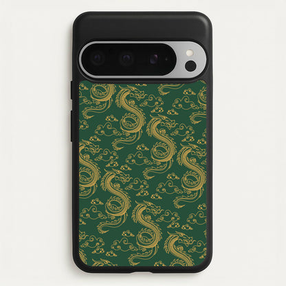 Green And Gold Dragon Pattern  - Dragon Patterns Phone Case for Google Pixel 9 Pro XL