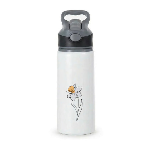 Spring Daffodil Active Water Bottle - Black