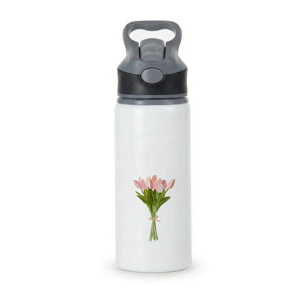 Spring Tulips Active Water Bottle - Black