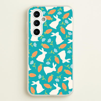Bunnies And Carrots - Easter Patterns  - Easter Phone Case for Galaxy A54