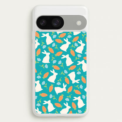 Bunnies And Carrots - Easter Patterns  - Easter Phone Case for Google Pixel 9 / 9 Pro