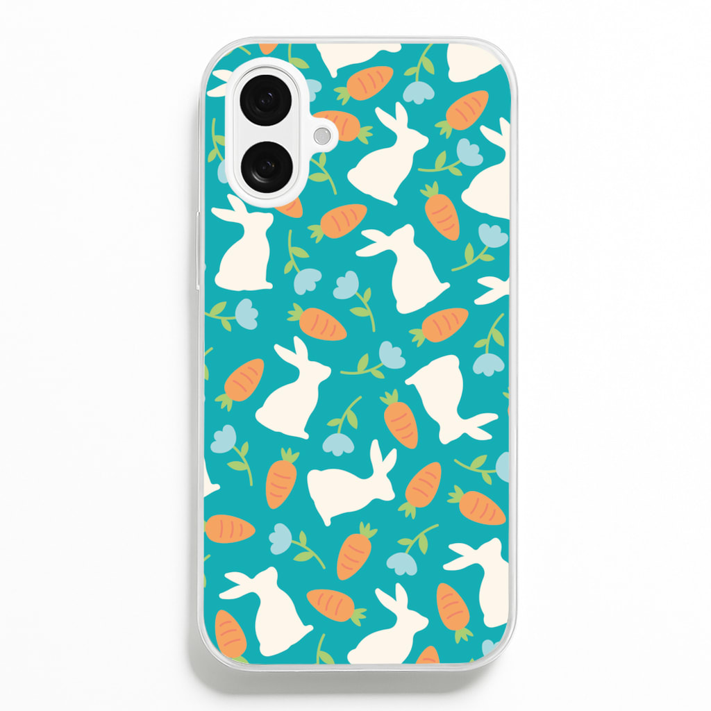Bunnies And Carrots - Easter Patterns  - Easter Phone Case for iPhone 16 Plus