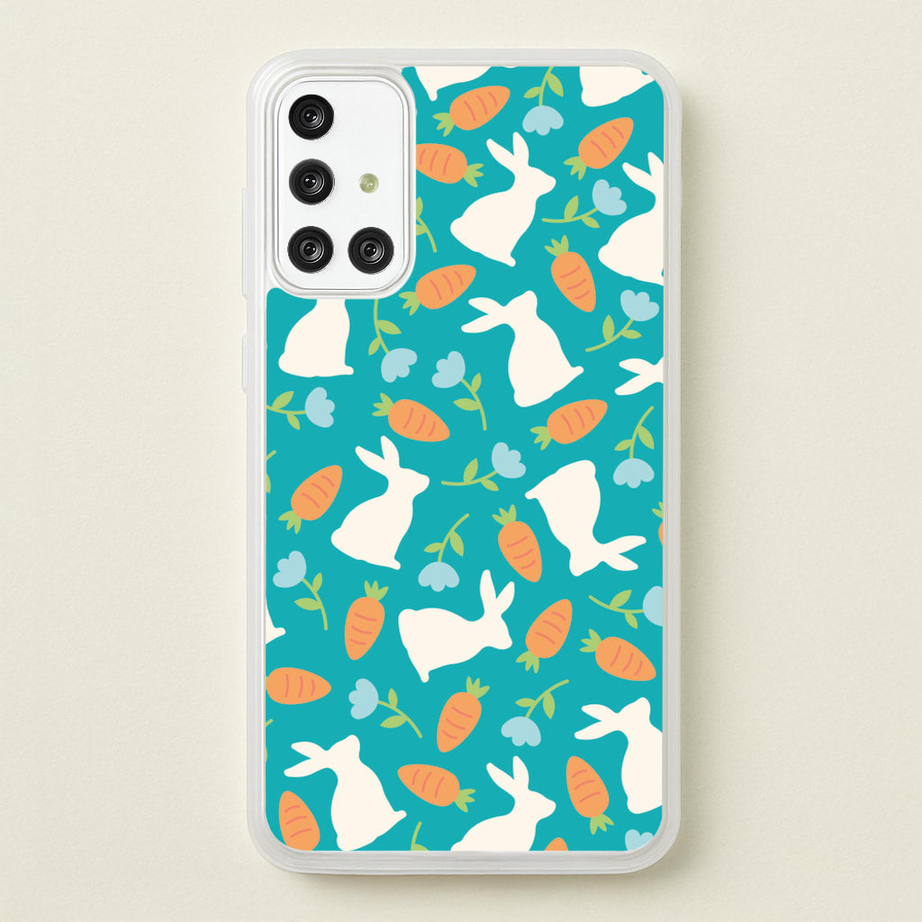 Bunnies And Carrots - Easter Patterns  - Easter Phone Case for Galaxy A71