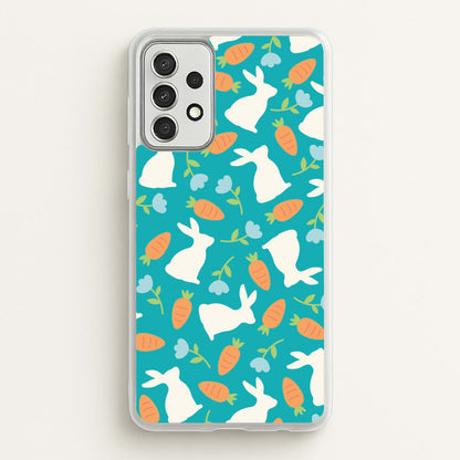 Bunnies And Carrots - Easter Patterns  - Easter Phone Case for Galaxy A52 / A52s