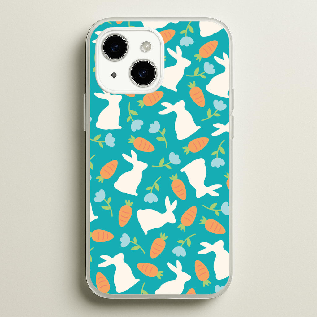 Bunnies And Carrots - Easter Patterns  - Easter Phone Case for iPhone 14