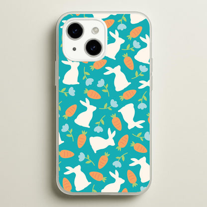 Bunnies And Carrots - Easter Patterns  - Easter Phone Case for iPhone 14