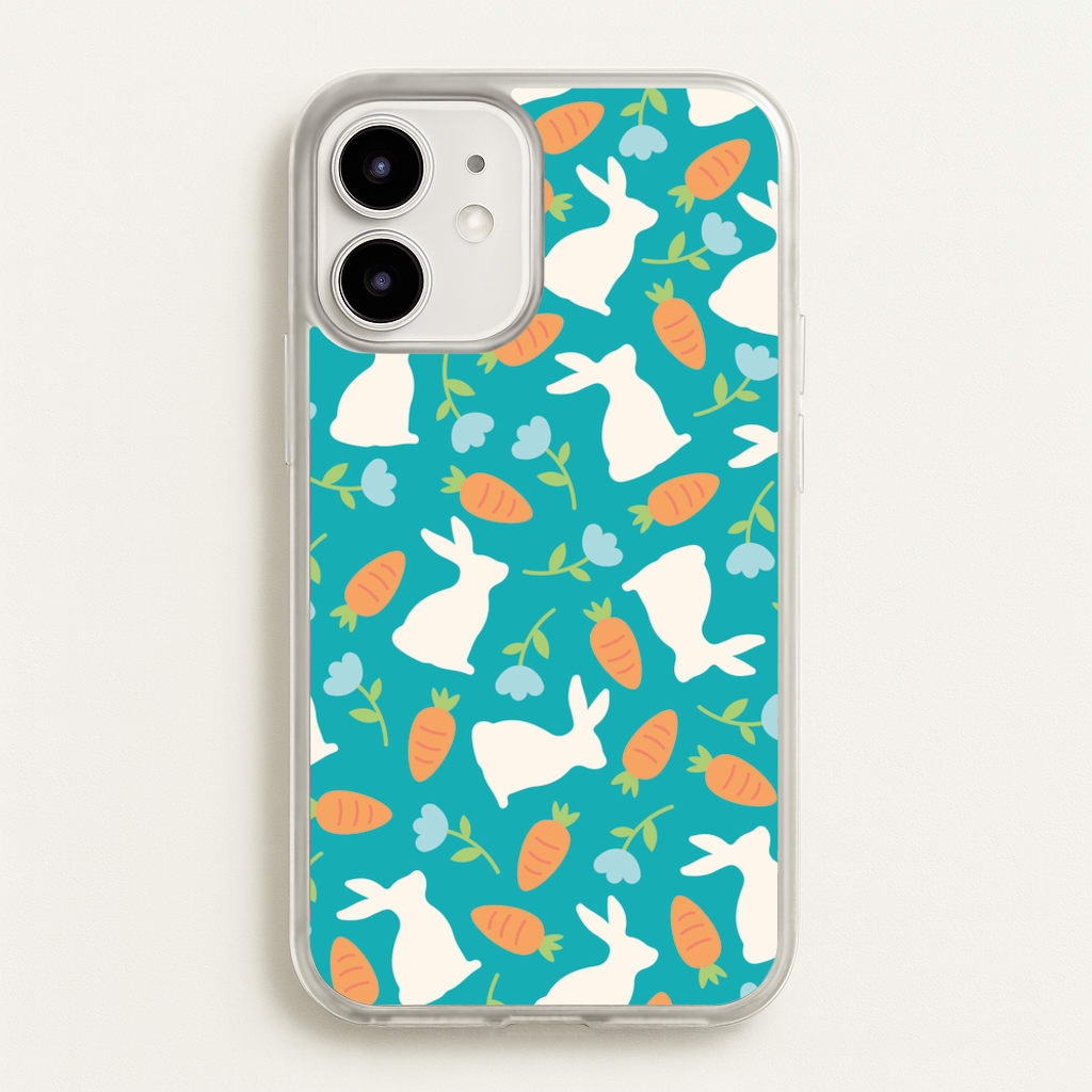 Bunnies And Carrots - Easter Patterns  - Easter Phone Case for iPhone 12 / 12 Pro