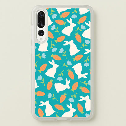 Bunnies And Carrots - Easter Patterns  - Easter Phone Case for Huawei P20 Pro