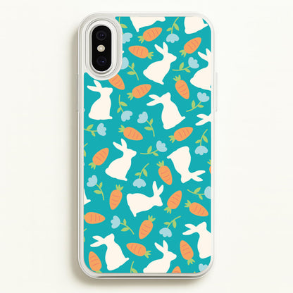 Bunnies And Carrots - Easter Patterns  - Easter Phone Case for iPhone XS Max
