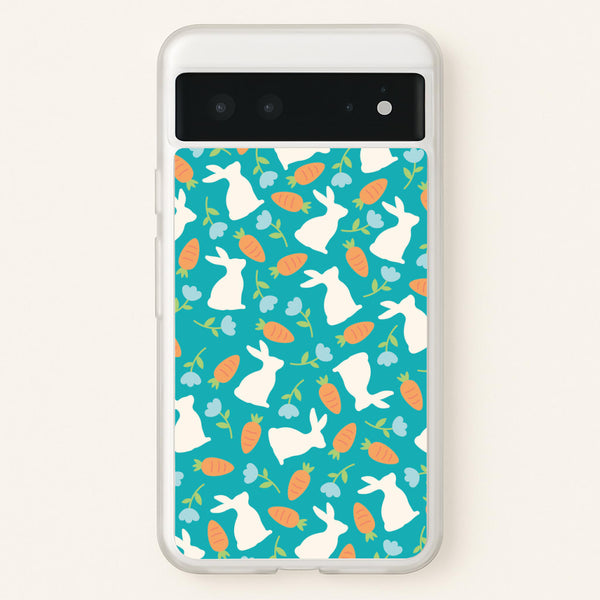 Bunnies And Carrots - Easter Patterns  - Easter Phone Case for Google Pixel 6
