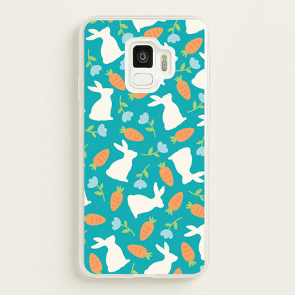 Bunnies And Carrots - Easter Patterns  - Easter Phone Case for Galaxy S9