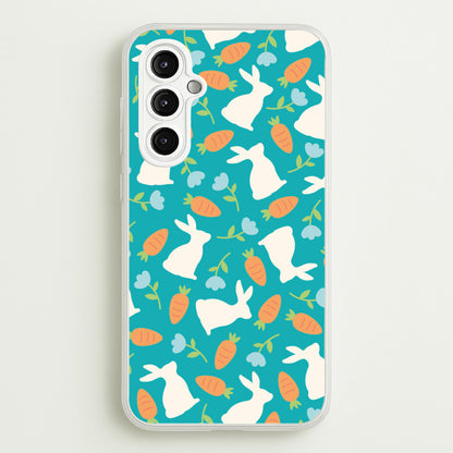 Bunnies And Carrots - Easter Patterns  - Easter Phone Case for Galaxy A14