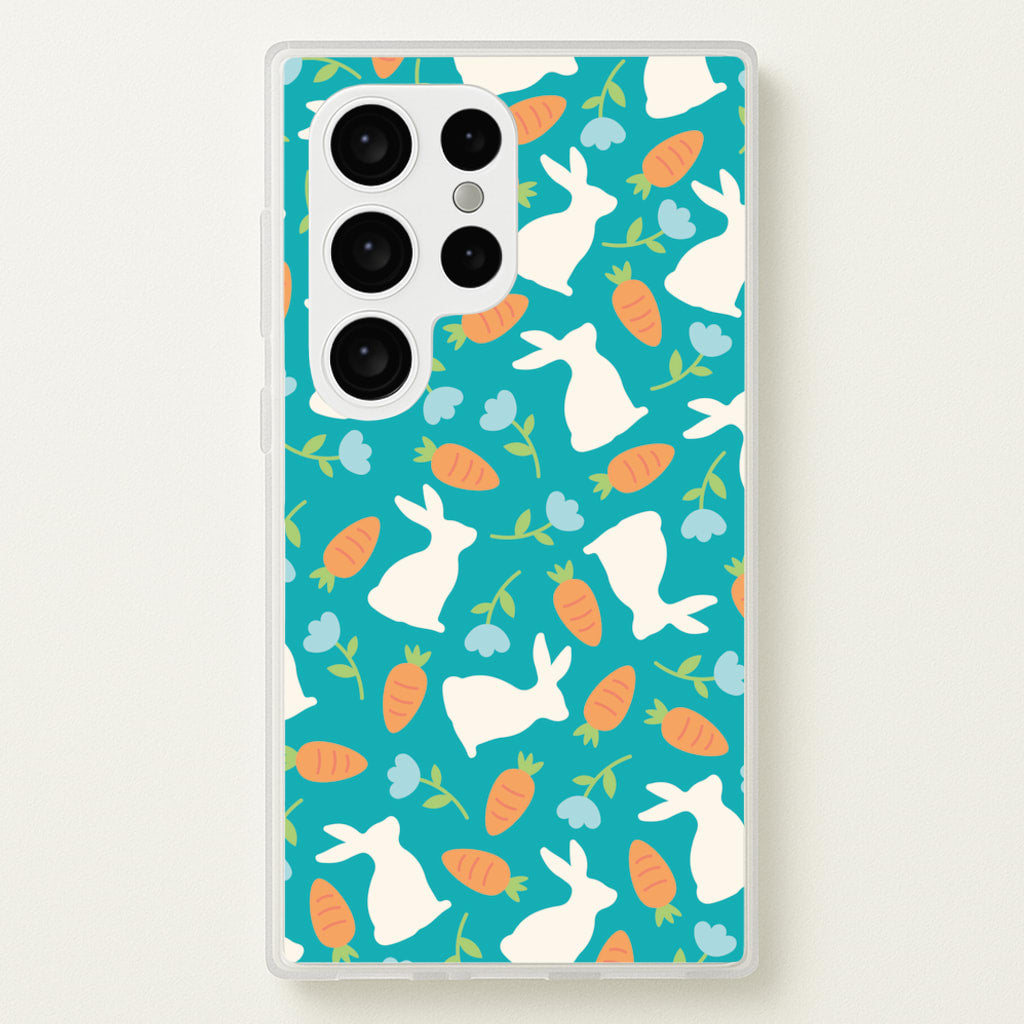 Bunnies And Carrots - Easter Patterns  - Easter Phone Case for Galaxy S24 Ultra