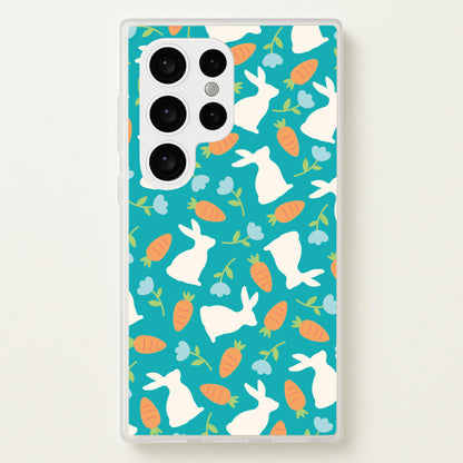 Bunnies And Carrots - Easter Patterns  - Easter Phone Case for Galaxy S24 Ultra
