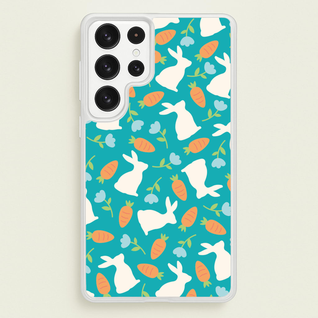 Bunnies And Carrots - Easter Patterns  - Easter Phone Case for Galaxy S23 Ultra
