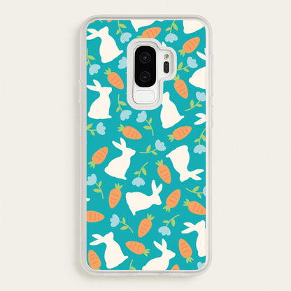 Bunnies And Carrots - Easter Patterns  - Easter Phone Case for Galaxy S9 Plus