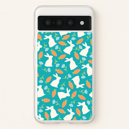 Bunnies And Carrots - Easter Patterns  - Easter Phone Case for Google Pixel 7 Pro
