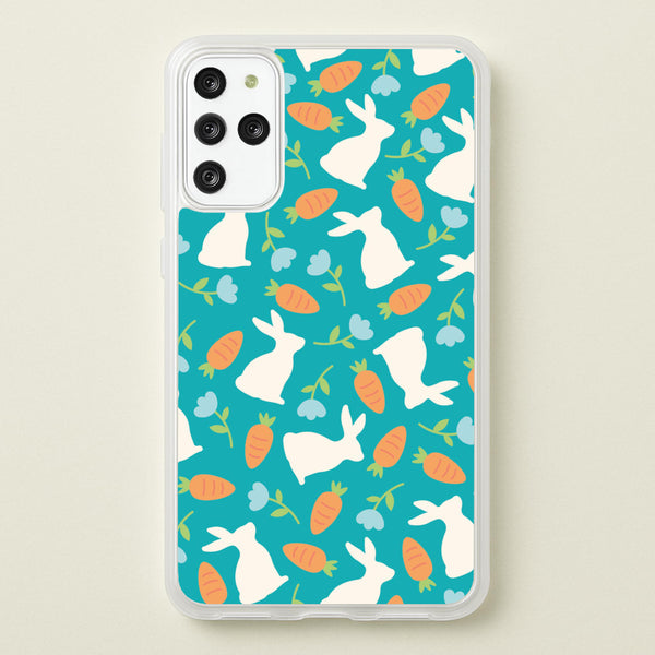 Bunnies And Carrots - Easter Patterns  - Easter Phone Case for Galaxy S20 Plus