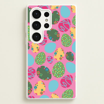 Pink Easter Eggs - Easter Patterns  - Easter Phone Case for Galaxy S25 Ultra