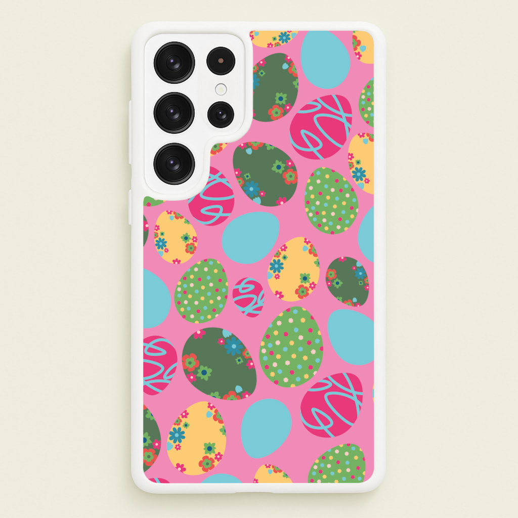 Pink Easter Eggs - Easter Patterns  - Easter Phone Case for Galaxy S22 Ultra