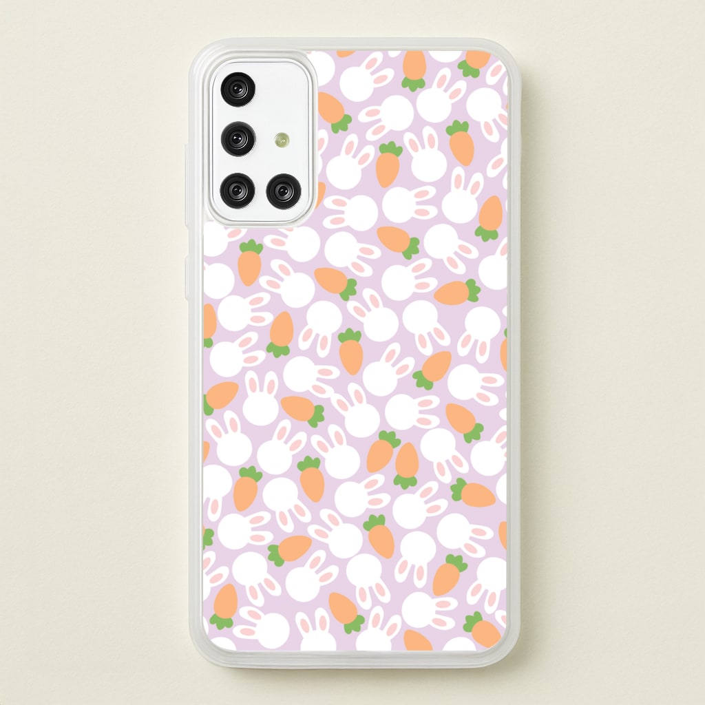 Rabbits And Carrots - Easter Patterns  - Easter Phone Case for Galaxy A71
