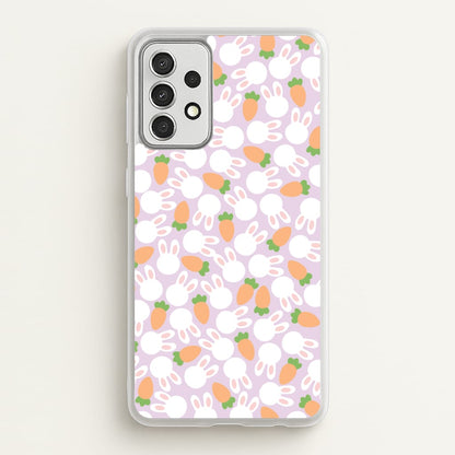 Rabbits And Carrots - Easter Patterns  - Easter Phone Case for Galaxy A52 / A52s