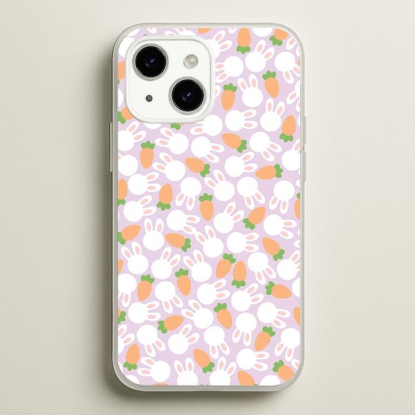 Rabbits And Carrots - Easter Patterns  - Easter Phone Case for iPhone 15 Plus