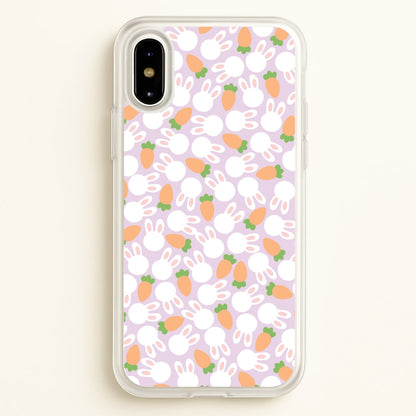 Rabbits And Carrots - Easter Patterns  - Easter Phone Case for iPhone X / XS