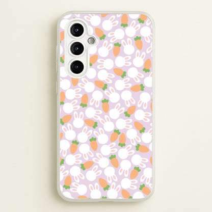 Rabbits And Carrots - Easter Patterns  - Easter Phone Case for Galaxy A54
