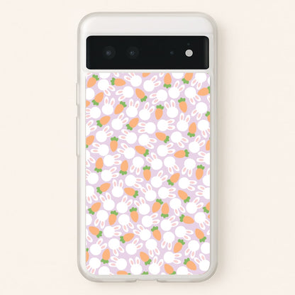 Rabbits And Carrots - Easter Patterns  - Easter Phone Case for Google Pixel 6