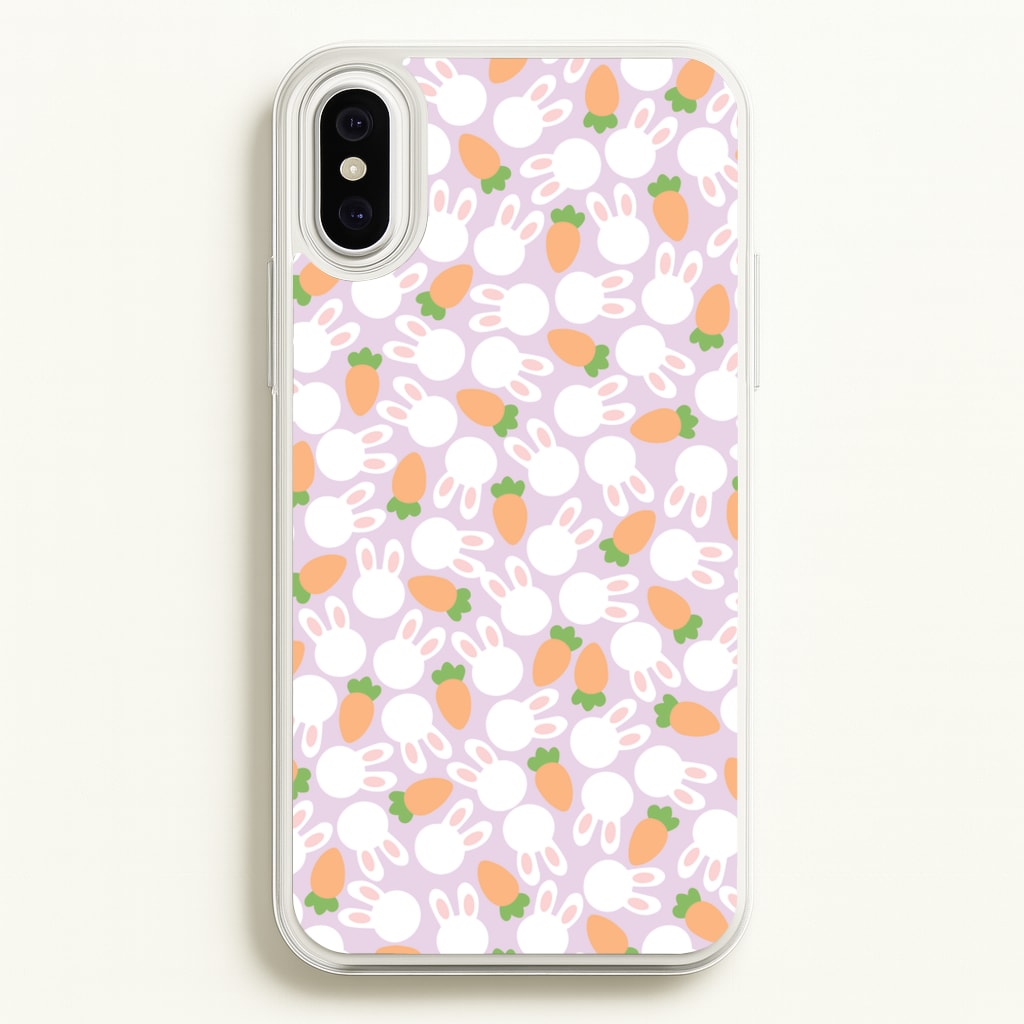 Rabbits And Carrots - Easter Patterns  - Easter Phone Case for iPhone XS Max