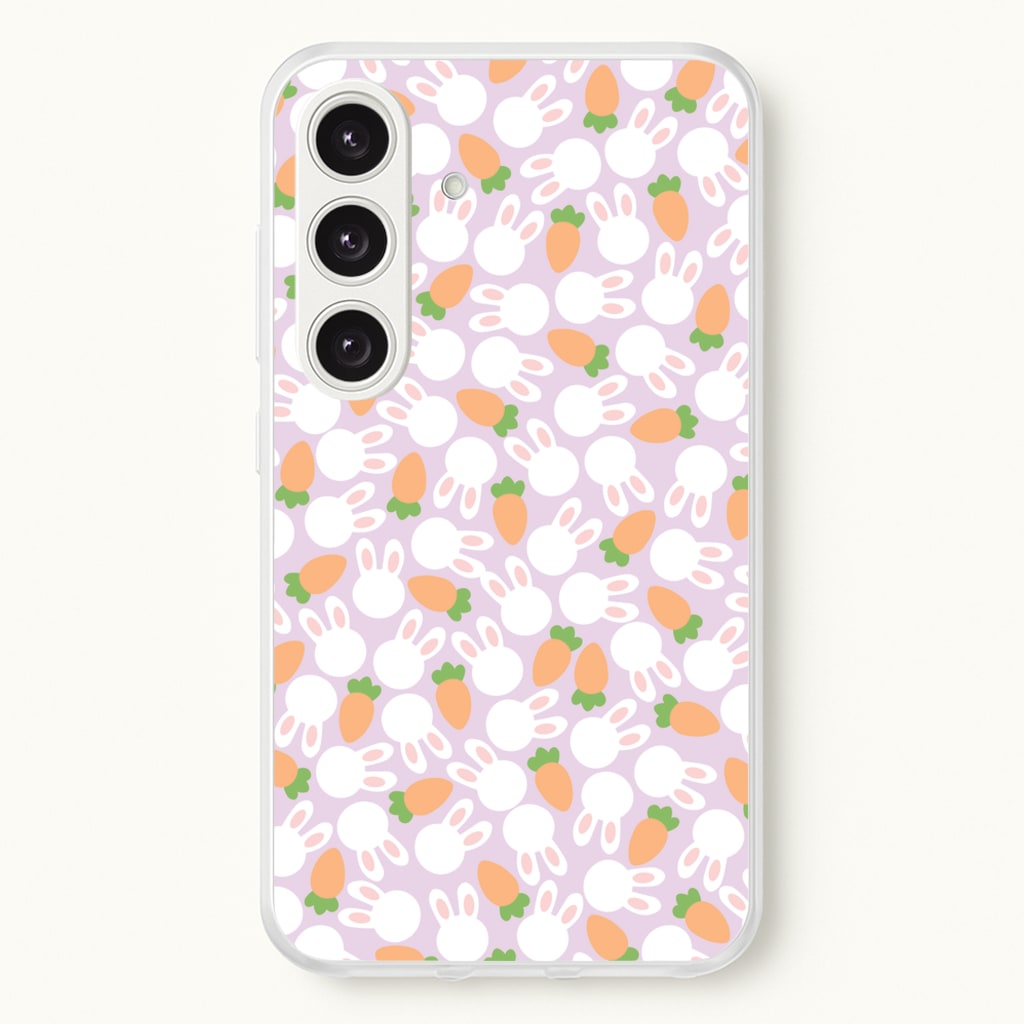 Rabbits And Carrots - Easter Patterns  - Easter Phone Case for Galaxy S25 Plus