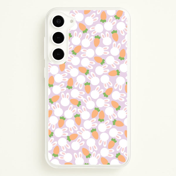 Rabbits And Carrots - Easter Patterns  - Easter Phone Case for Galaxy S23 Plus