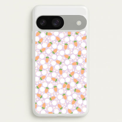 Rabbits And Carrots - Easter Patterns  - Easter Phone Case for Google Pixel 9 / 9 Pro