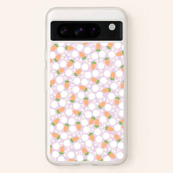 Rabbits And Carrots - Easter Patterns  - Easter Phone Case for Google Pixel 8 Pro