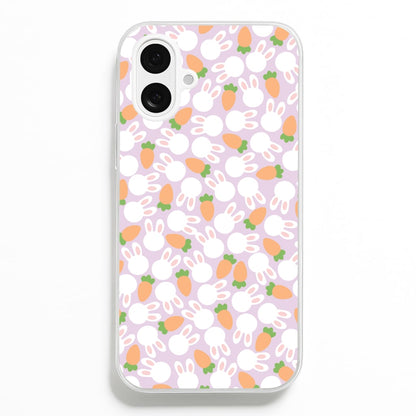 Rabbits And Carrots - Easter Patterns  - Easter Phone Case for iPhone 16 Plus