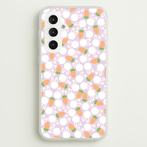 Rabbits And Carrots - Easter Patterns  - Easter Phone Case for Galaxy S23FE