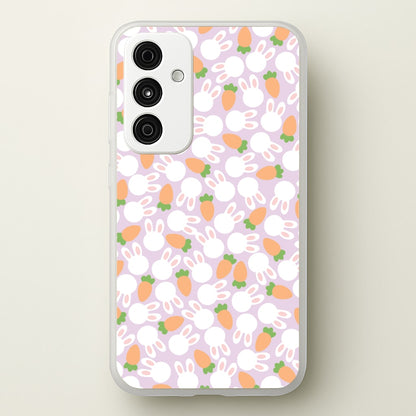 Rabbits And Carrots - Easter Patterns  - Easter Phone Case for Galaxy A35